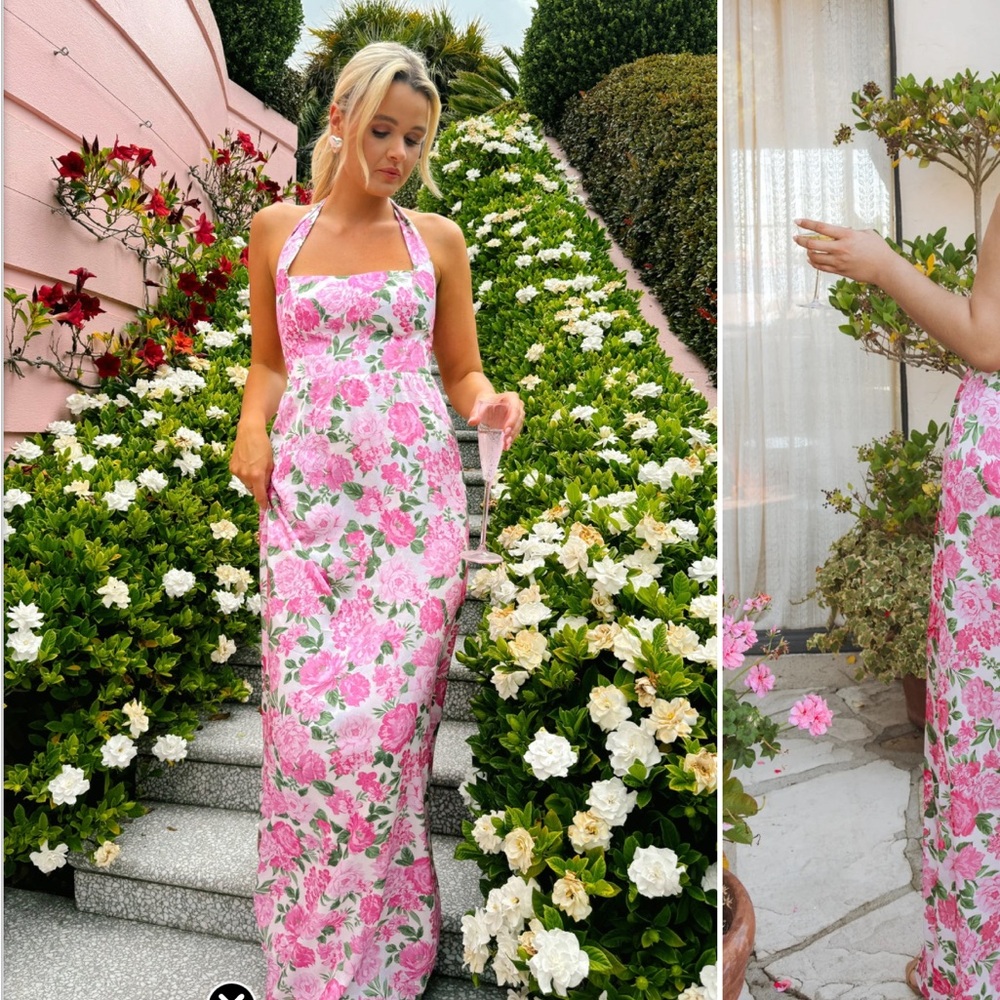 Floral Pink Maxi Dress